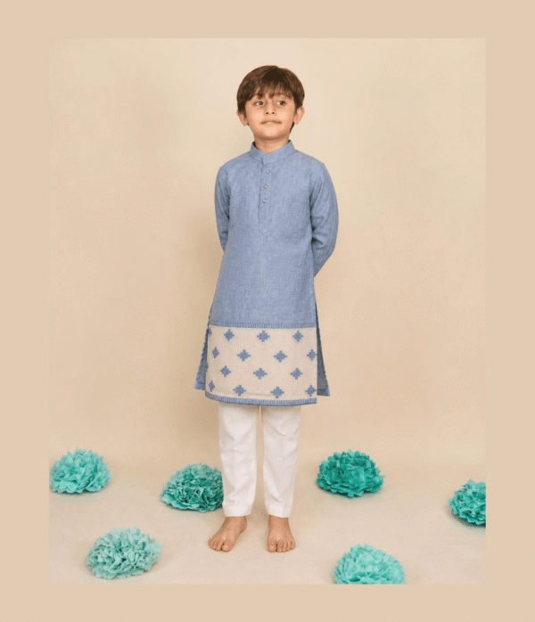 BLUE HANDLOOM KURTA
